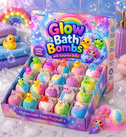 Glow Bath Bombs with Surprise Dolls